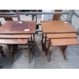 Two nest of tables; bedroom chair; footstool and table.