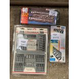 New 40 piece socket set plus 6 piece ring spanners set plus 41 piece power bit set.