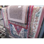 8 various rugs. Estimate £20-25.