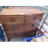 2 over 2 bow fronted mahogany chest of drawers.