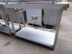 120 stainless steel prep table with shelf - Estimate £100-110.
