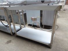 120 stainless steel prep table with shelf - Estimate £100-110.