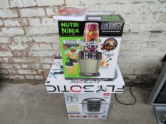 New pressure cooker; new Ninja juicer with book; new Flybotic drone.