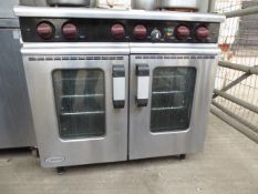 Moorwood Vulcan 6 burner gas cooker with convection oven and flame failure. Estimate £300-350.