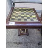 Freestanding chess and backgammon table.