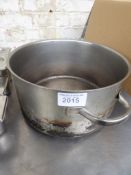 Large heavy duty stainless steel cook pot. Estimate £20-30.