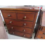 Mahogany 2 over 3 chest of drawers, 97 x 46 x 103cms.
