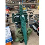 Pair of waders; 2 folding chairs and a fishing umbrella.