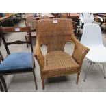 Rattan armchair.