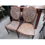 2 cane back and seat bedroom chairs, as found.