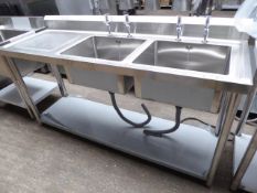 Double bowl sink and drainer with taps - Estimate £280-290.
