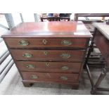 Mahogany chest of 4 graduated drawers.