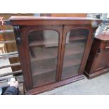 Mahogany glass fronted 4 shelf bookcase.