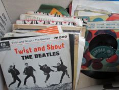 Box of various records LP's and 45's.