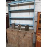 Pine dresser, as found, 140 x 47 x 234cms.