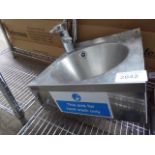 Stainless steel hand sink. Estimate £20-25.