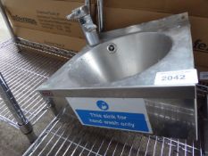 Stainless steel hand sink. Estimate £20-25.