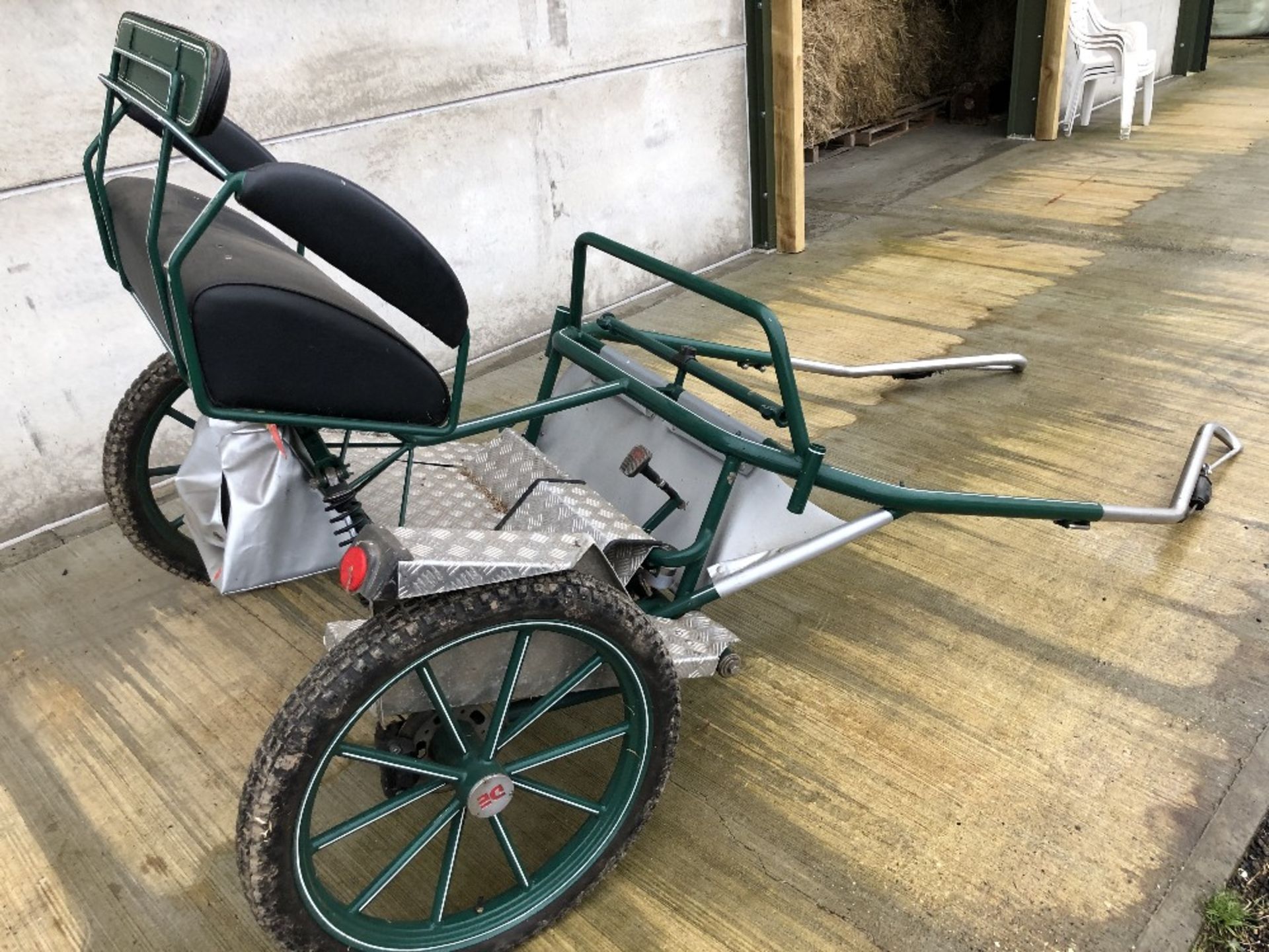 EXERCISE CART to suit full size. Of continental origin it is finished in dark green with white - Image 2 of 2