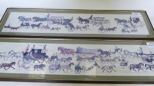 2 Driving collages by Ann Graham-Johnson, ltd ed. 11 & 12, framed