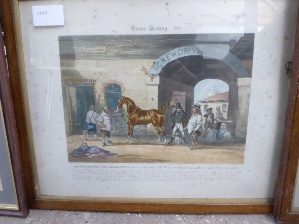 Pair of 'horse dealing' prints