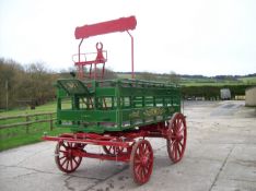 HAULAGE DRAY built in the 1940's of green painted slatted sided body on a red undercarriage with