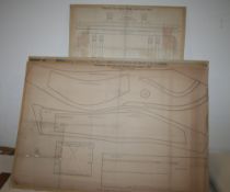 Three original harness maker's patterns mounted on board, measuring 32ins x 22ins