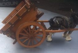 Model of a Shire horse and Tip Cart