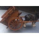 Model of a Shire horse and Tip Cart