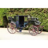 TOWN COACH built by Peters & Sons, London, pre 1850 to suit a full-size pair or team. The body is