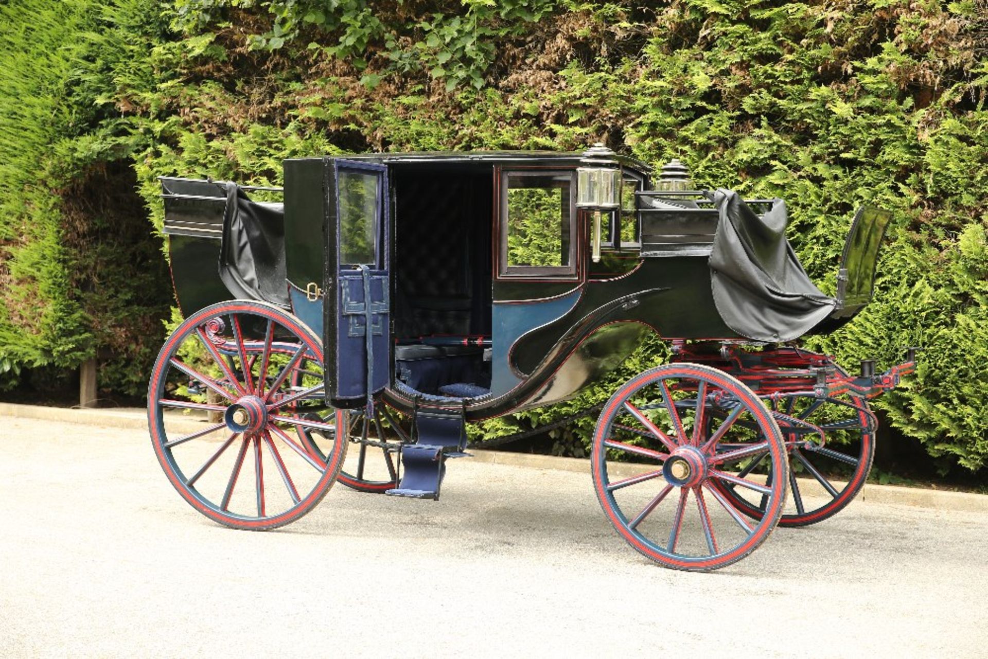 TOWN COACH built by Peters & Sons, London, pre 1850 to suit a full-size pair or team. The body is