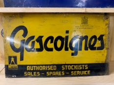 Double sided enamel sign - Gascoignes, 21.5ins x 13ins