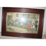 Oak framed coaching print by Ludovici of the London-Yarmouth Coach, measuring 18ins x 26ins