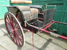 RALLI CART built by McNaught of Worcester to suit 14.2 to 15hh. Painted black with red lines,