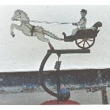 Early 20thC metal horse and carriage balance toy