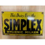 Enamel advertising sign - Simplex Hygienic Milter, 13ins x 6ins
