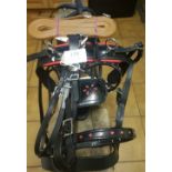 Set of miniature Shetland driving harness; new and complete