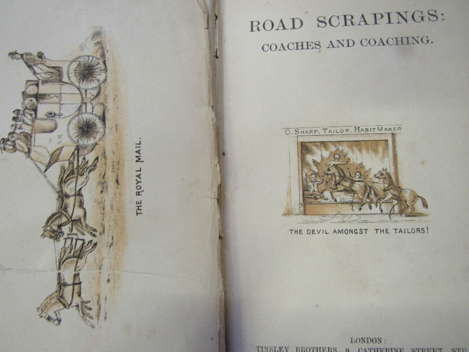 Road Scrapings, Coaches and Coaching by Captain M.E.Haworth, printed by Tinsley Bros. In 1882 - Image 2 of 2