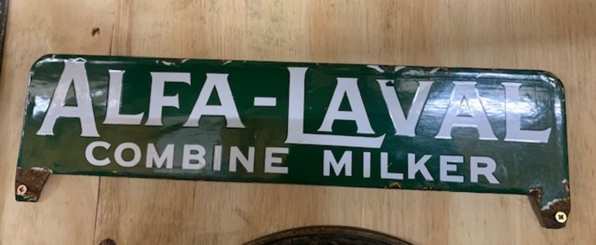 Enamel advertising sign - Alfa Laval, 18ins x 4ins