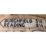 Reading to Burghfield cast sign, 35ins x 7ins
