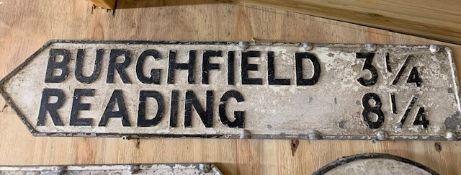 Reading to Burghfield cast sign, 35ins x 7ins