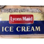 Enamel sign - Lyons Maid Ice Cream, 34ins x 16ins