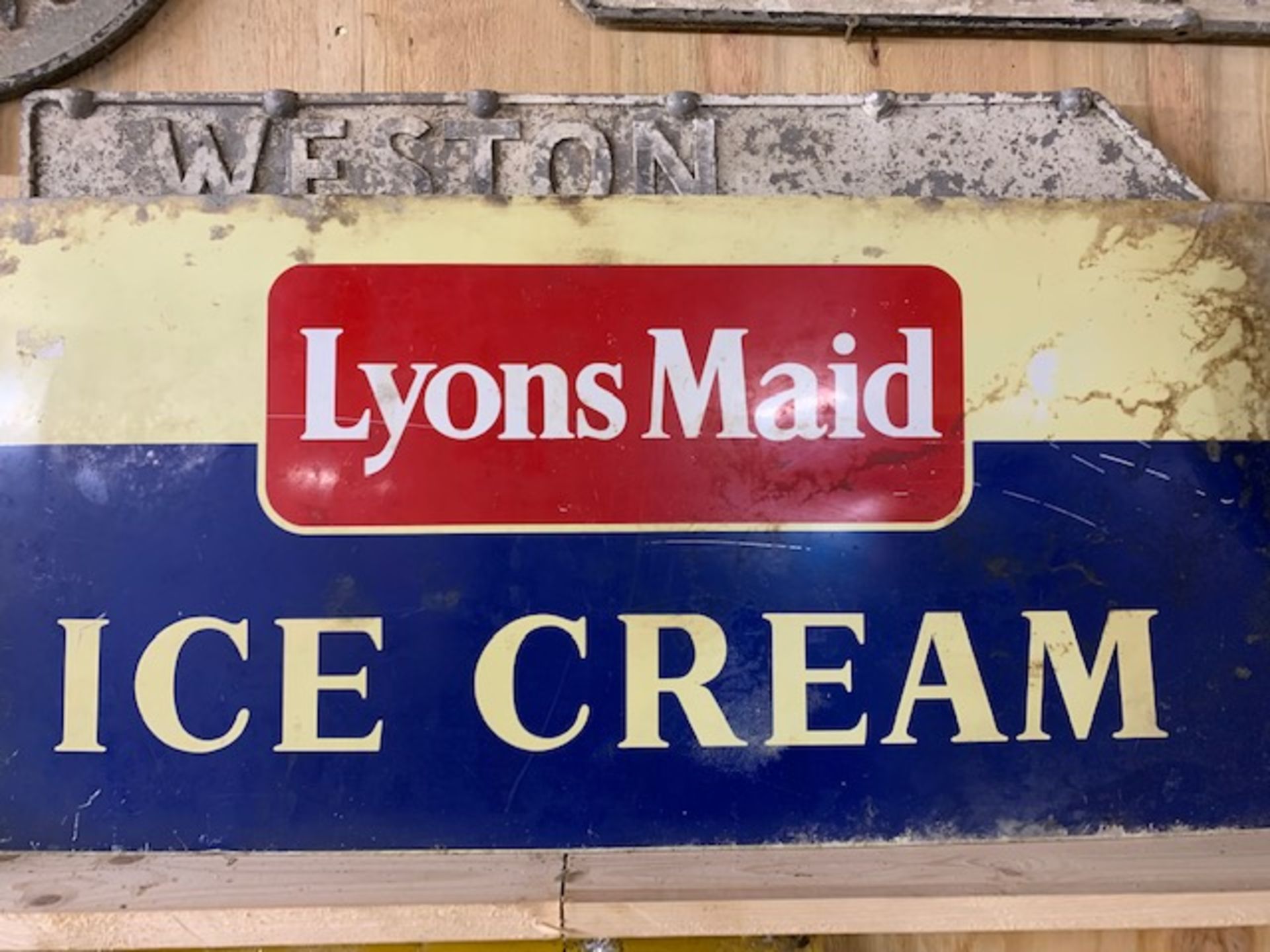 Enamel sign - Lyons Maid Ice Cream, 34ins x 16ins