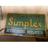 Enamel advertising sign - Simplex Hygienic Miler, 13ins x 7.5ins