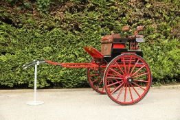 TANDEM CART built by Mendyka to suit 16 to 18hh. The body is painted black with red lining and red