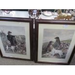 2 framed and glazed prints: The English Gamekeeper and The Scotch Gamekeeper.