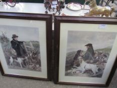 2 framed and glazed prints: The English Gamekeeper and The Scotch Gamekeeper.