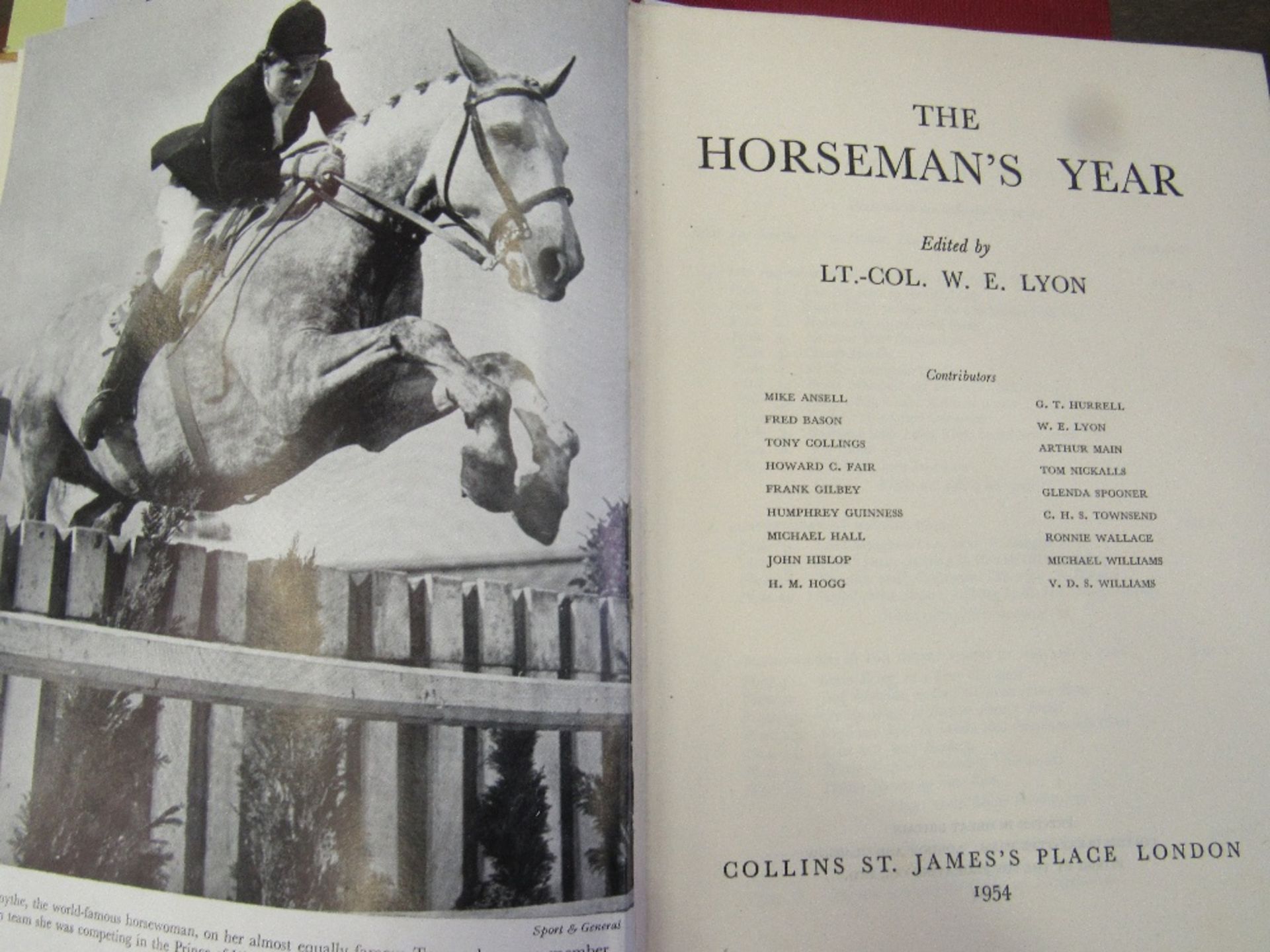 The Horseman's Year by Lt.-Col. W.E Lyon, 1954. A profusely illustrated book covering many