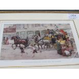 4 framed & glazed prints by Ludovici of Dickensian scenes