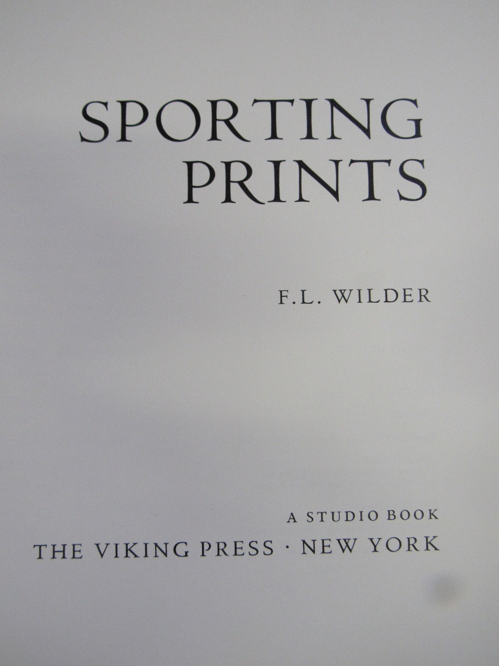 Sporting Prints by F.L.Wilder, NY 1974. Largely equestrian, fully illustrated with individual