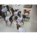 8 various Beswick models such as a foal, hounds, sleeping fox, etc